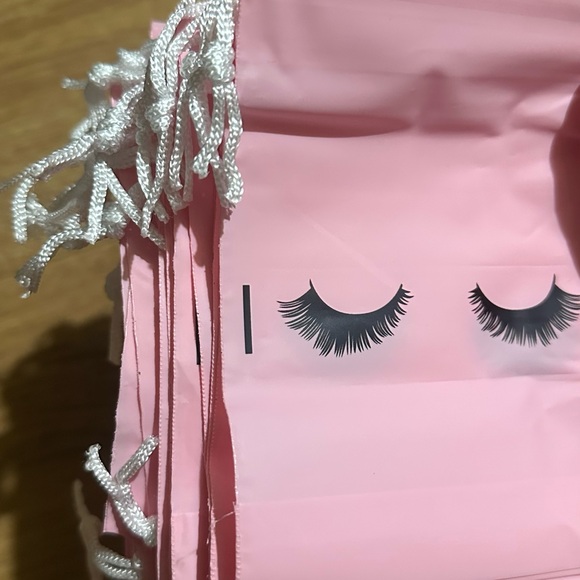 50 Pink Drawstring Gift Bags | Lash Logo | Party Favor Bags | Makeup Pouch Lot - Picture 8 of 8